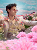 Natural Satin Linen Jodhpuri Set with Embroidery – Carnival Collection
