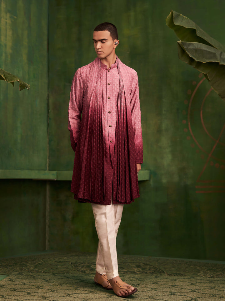 Pink-Maroonish Ombre Kurta Set