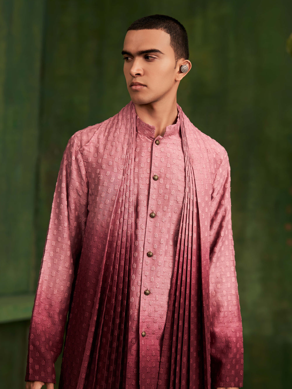 Pink-Maroonish Ombre Kurta Set - KORANM