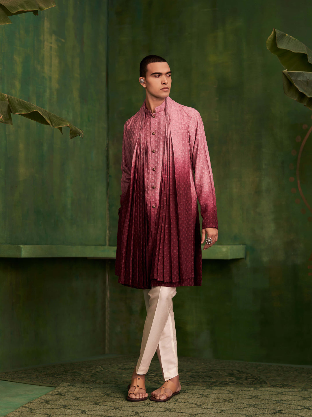 Pink-Maroonish Ombre Kurta Set - KORANM