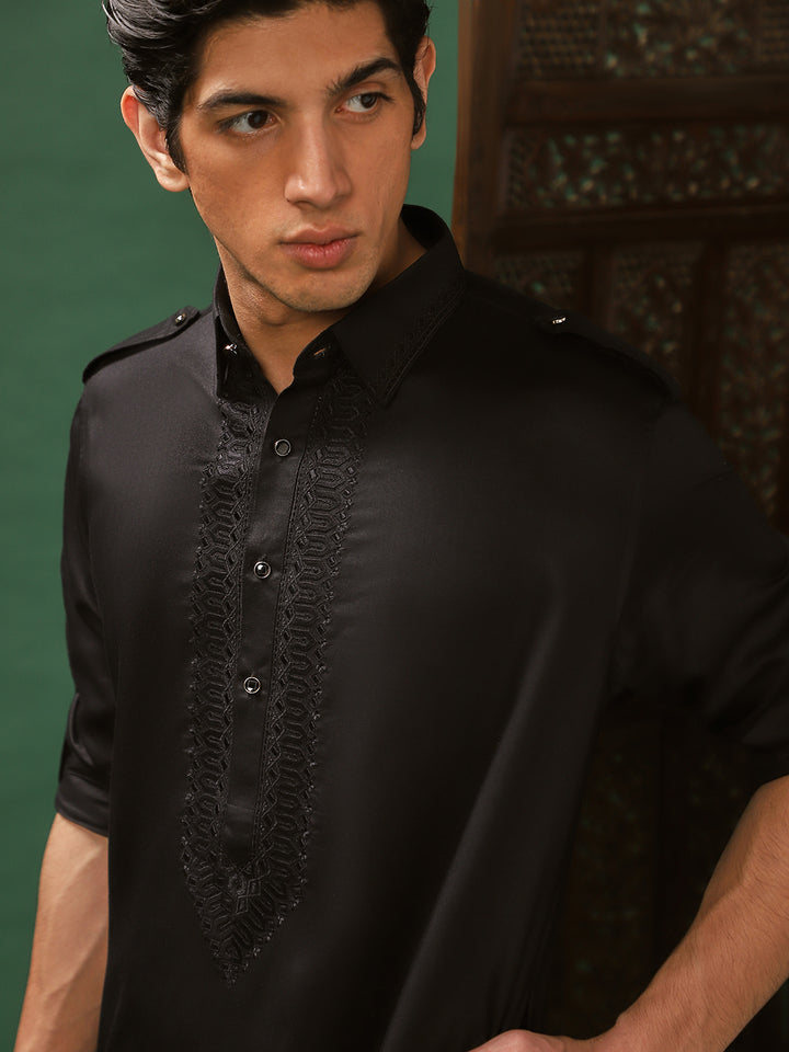 Black Rayon Pathani Salwar