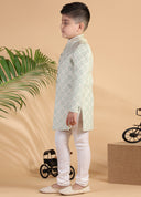Pale Pista Embroidered Sherwani Set
