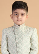 Pale Pista Embroidered Sherwani Set