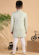 Pale Pista Embroidered Sherwani Set