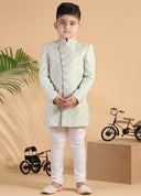 Pale Pista Embroidered Sherwani Set