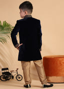 Classic Navy Velvet Sherwani Set