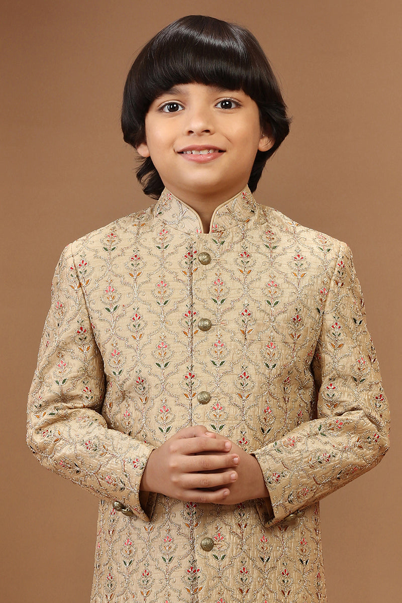 Tan Beige Sherwani Set