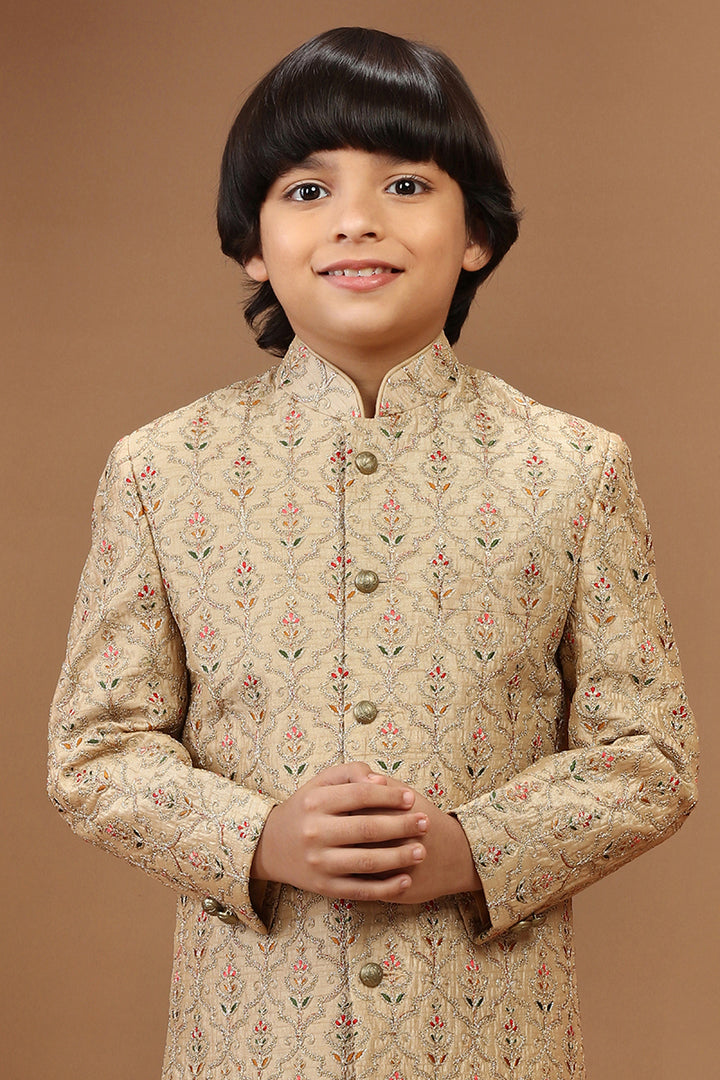 Tan Beige Sherwani Set
