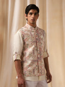 Multi-Color Printed Linen Bandi Shirt