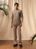 D. Fawn Linen Embroidery Bandi Shirt