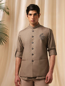 D. Fawn Rose Embroidery Bandi Shirt for Men