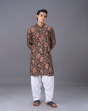 Printed Multicolour Silk Kurta Set