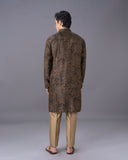 The Olive Oasis Printed Kurta & Alighari