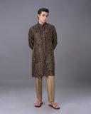 The Olive Oasis Printed Kurta & Alighari