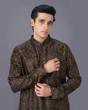 The Olive Oasis Printed Kurta & Alighari