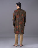 Regal Blend Green Maroon Printed Kurta & Alighari