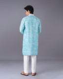 Refreshing Aqua Kurta Set with Alighari Bottom