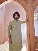 Classic Green Tissue Silk Kurta Set