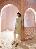 Classic Green Tissue Silk Kurta Set