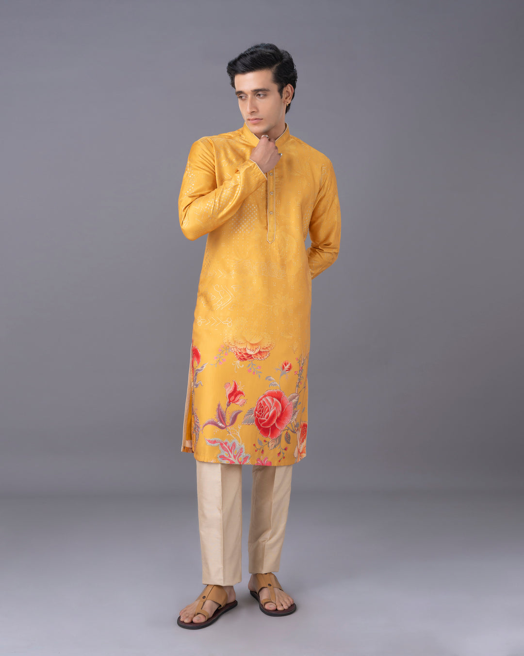 Elegant Yellow Silk Kurta Set with Exquisite Work