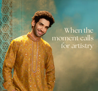 Stylish Mehndi Kurta Set for Men
