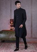 Black Embroidered Jodhpuri Kurta Set