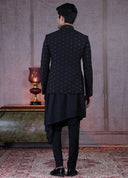 Black Embroidered Jodhpuri Kurta Set