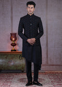 Black Embroidered Jodhpuri Kurta Set