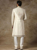 Bisque Beige Embroidered Sherwani Set
