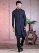 Midnight Navy And Black Kurta Alika Set - KORANM