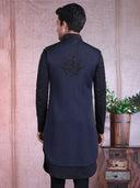 Midnight Navy And Black Kurta Alika Set - KORANM