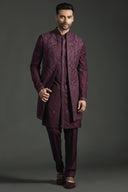 Sangria Wine Embroidered Rayon Fusion Set