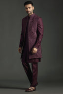 Sangria Wine Embroidered Rayon Fusion Set