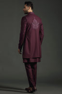 Sangria Wine Embroidered Rayon Fusion Set