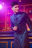 Deep Green Embroidered Suede Sherwani Set