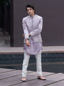 Summer Lavender Fusion Indowestern Set