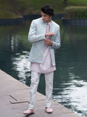 Powder Pink And Pastel Blue Indo Western Wear