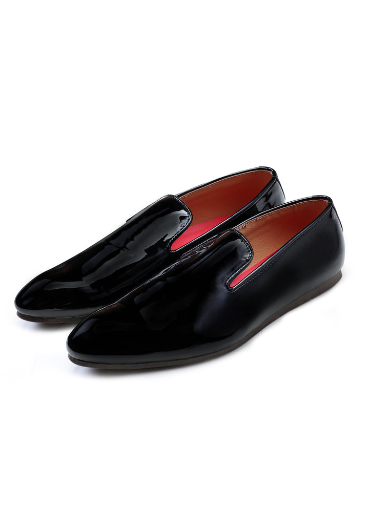 Classic Black Handcrafted Semi-Leather Shoes