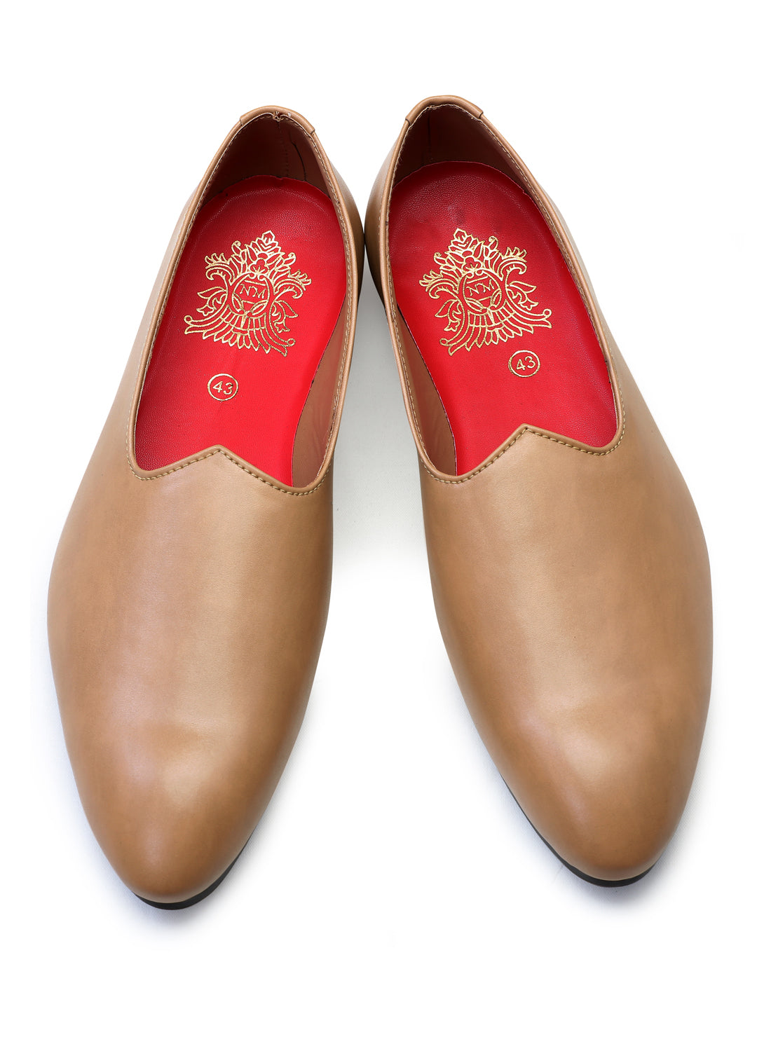 Beige Handcrafted Semi-Leather Jutti - KORANM