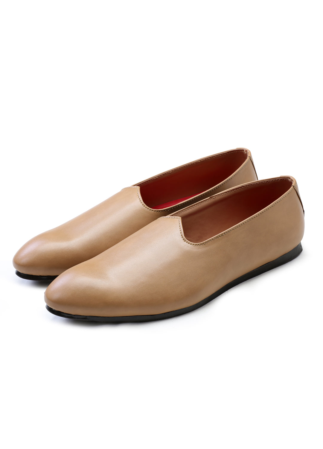 Beige Handcrafted Semi-Leather Jutti - KORANM