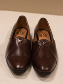 Wine Leather Solid Slip-On Loafers for Men
