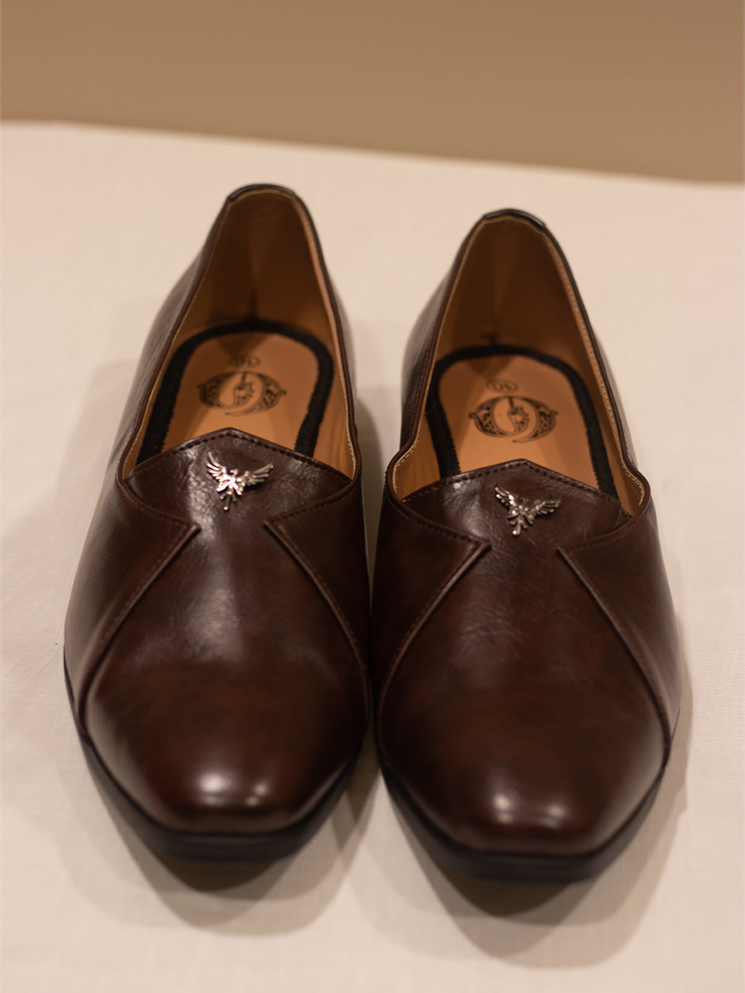 Wine Leather Solid Slip-On Loafers for Men