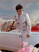 Cream Satin Terry Rayon Jodhpuri Set – Carnival Collection