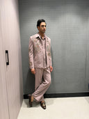 Lavender Terry Rayon Zardozi Embroidered Indo-Western Set