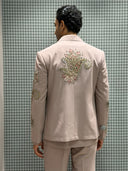 Lavender Terry Rayon Zardozi Embroidered Indo-Western Set