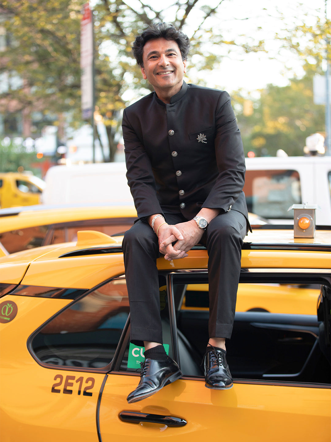 Celebrity Style Black Jodhpuri Set with Accented Buttons and Pants