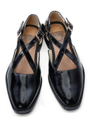 Black Handcrafted Semi-Leather Sandals