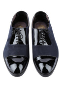 Navy Handcrafted Semi-Leather Shoes