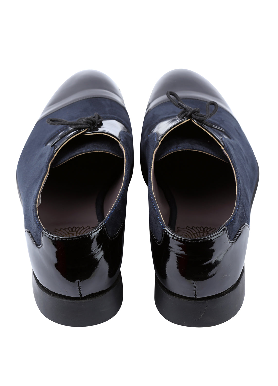 Navy Handcrafted Semi-Leather Shoes - KORANM