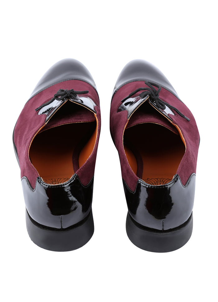Wine Handcrafted Semi-Leather Shoes - KORANM